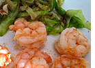 Prawns and stir-fried cabbage