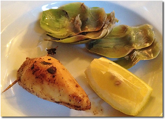 Stuffed Squid with Artichokes